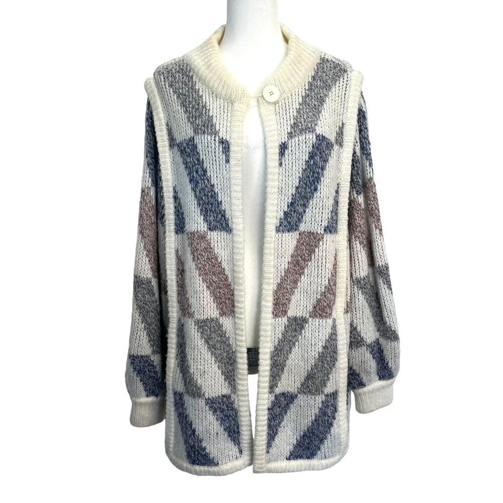 Lilly of California Vintage MCM Chunky Slouchy Cardigan Sweater Ladies Size LG